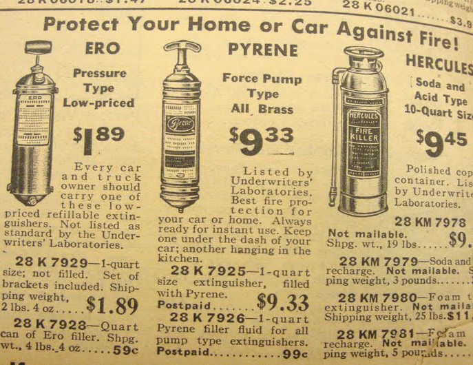 Vintage Pyrene brass pump-action Automobile/Domestic fire extinguisher